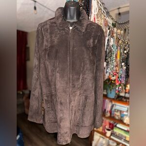 DANIER Vintage Genuine Suede Chocolate Brown Jacket • Soft Brushed Leather • XL